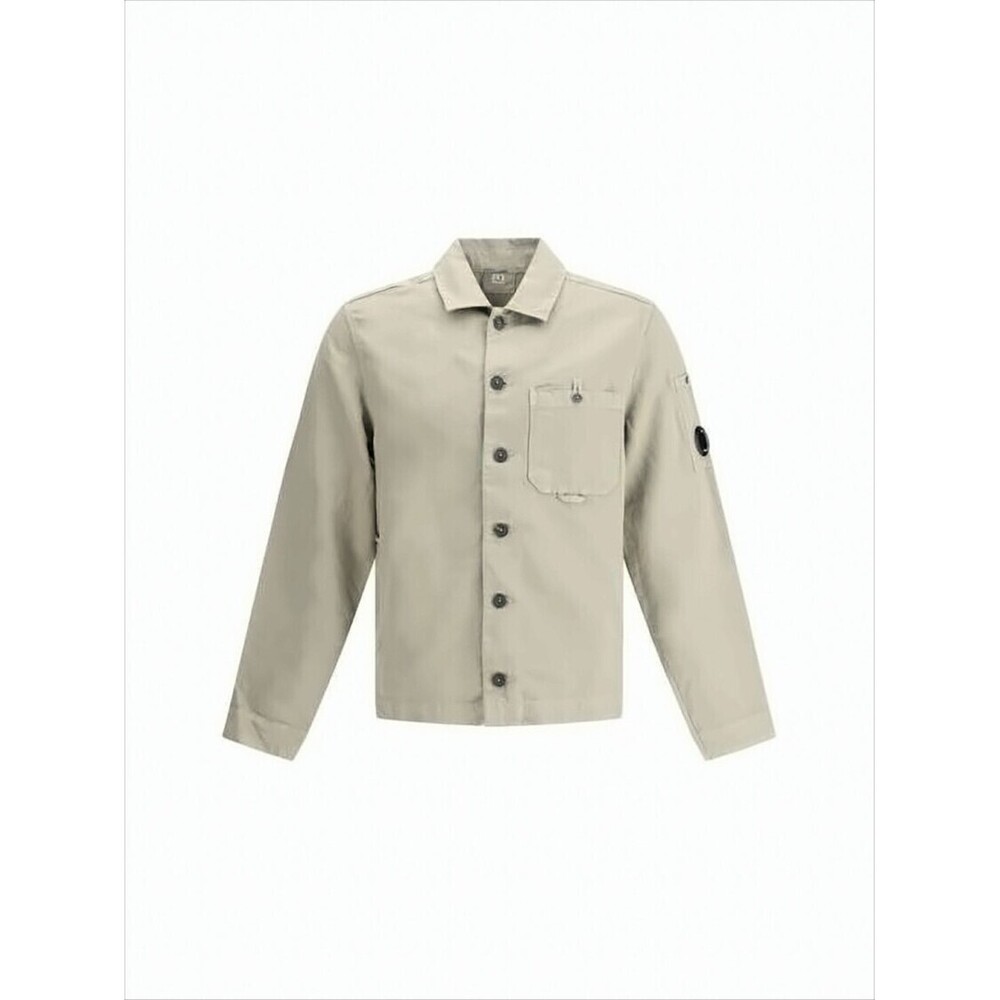 C.P. COMPANY Boxy Cropped Long-Sleeve Shirt with Classic Collar